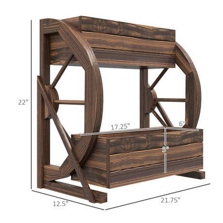 Outsunny 2-Tier Raised Garden Bed, Wooden Wagon Planter Boxes with Drainage Holes, for Vegetables Flowers Herbs, 22" x 13" x 22" Outsunny