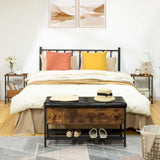 HOOBRO End Tables Set of 2, Small Side Table, Nightstand with 2-Layer Storage Shelves, Sofa Table for Small Spaces, Living Room, Bedroom, Stable Frame, Easy Assembly, Rustic Brown BF09BZP201 HOOBRO