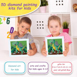 Acelii 5D Dinosaur Diamond Painting Kit for Kids with Frame,DIY Diamond Art Kit for Children Beginner,Cute Full Drill Diamond Dot Big Gem Art Kits,Home Wall Decoration 6X6 inch Acelii