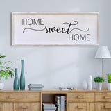 Home Sweet Home Sign Wall Decor 32”X12” Master Family Room Above Bed Beautiful Living Room Above Couch Sign Large Rustic Farmhouse Wood Framed Entryway Hanging Wall Art Decoration (White) Surfapans