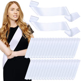 Geyoga 36 Pcs Satin Sash Blank Pageants Sash 2024 Sashes to Decorate for Beauty Wedding Birthday Homecoming Prom Party Decor(White) Geyoga