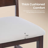 COLAMY Solid Wood Dining Chair Set of 6 with Fabric Upholstered Cushion, Ladder Back Farmhouse Kitchen Chair, Modern Two-Tone Chair for Home and Restaurant, Brown COLAMY