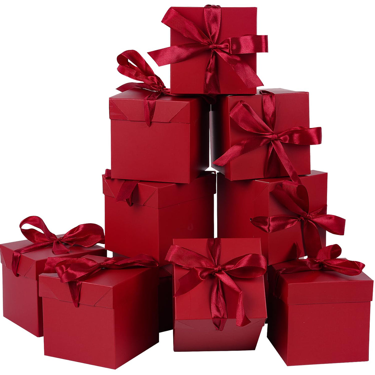 Elephant-package 12Pack Red 6Inch Gift Boxes with Lids, Squared Boxes with Lids Perfect for Christmas, Valentine’s Day, Birthday Present Packing, Party Favor, New Year. Elephant-package