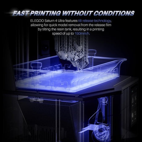 ELEGOO Saturn 4 Ultra 10"12K MSLA 3d Printer, Smart Resin Printer with AI Camera and Mechanical Sensor, 150mm/h Fast Printing, Auto-Leveling, WiFi Cluster Printing, Printing Size 8.62x4.84x8.66 Inches ELEGOO