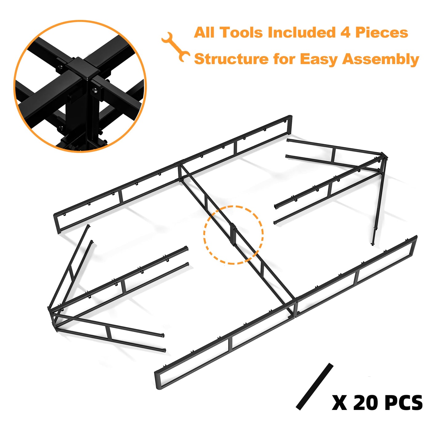 THEOCORATE King Box Spring and Cover Set, 7 Inch High High Profile Metal BoxSpring, Heavy Duty Mattress Foundation, Easy Clean Cover, Quiet, Non-Slip, Simple Assembly