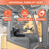 TICSEA Universal Fold Down Forklift Seat,Micro Switch,Armrest for Tractor,Excavator Skid Loader Backhoe Dozer Telehandler ZTR's TICSEA