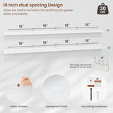 Axeman 72 Inch Floating Shelves for Wall - Picture Ledge Shelf Set of 4 - White Floating Shelves with Lip - Picture Shelf for Wall with Ledge - Photo Ledge Shelves for Pictures Nursery Books Axeman