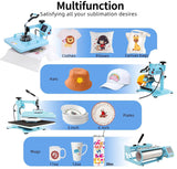 AKEYDIY Heat Press, 15x15 Shirt Press Machine with 30 OZ Tumbler Attachment, 5 in 1 Sublimation Shirt Printing hat and Mug Heat Press Digital Heat Press Machine for T Shirts/Tumbler/Mug/Cap/Plate AKEYDIY