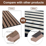 Yuzzy Wood Panels for Wall - 9 Feet Dark Walnut Wood Slat Acoustic Panels 4 PCS - Modern Sound Absorbing Wall Panels for Interior Wall Decor for Home, Office, Studio Yuzzy