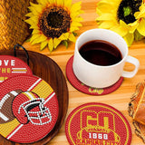 Bartogro 8 Pcs Diamond Painting Coaster Kits, DIY Football Diamond Art Coasters with Holder Sports Diamond Art Crafts Supplies for Kansas City Design Bartogro