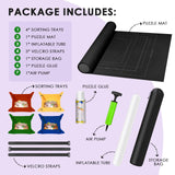 FELIZROCA Puzzle Mat - 1500 Piece Jigsaw Puzzle, Portable Roll-Up Mat for Adults - Includes Glue, 4 Sorting Trays, Storage Bag & Pump, Saver FELIZROCA