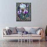 Tucocoo Christal White Iris Paint by Numbers Kit for Adult Beginner Purple Floral Patrern Paint by Numbers Flower Canvas Acrylic Paint Funny Home and Room Decor 16x20 Inch (No Frame) Tucocoo