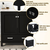 Mirightone 30 in Bathroom Vanity with Sink, Bathroom Vanity 30 Inch with Sink, 30 Vanity with Sink for Bathroom, 30" Restroom Sink Vanity with Cabint, Door Shelf and Drawer for Bathroom (Black) Mirightone