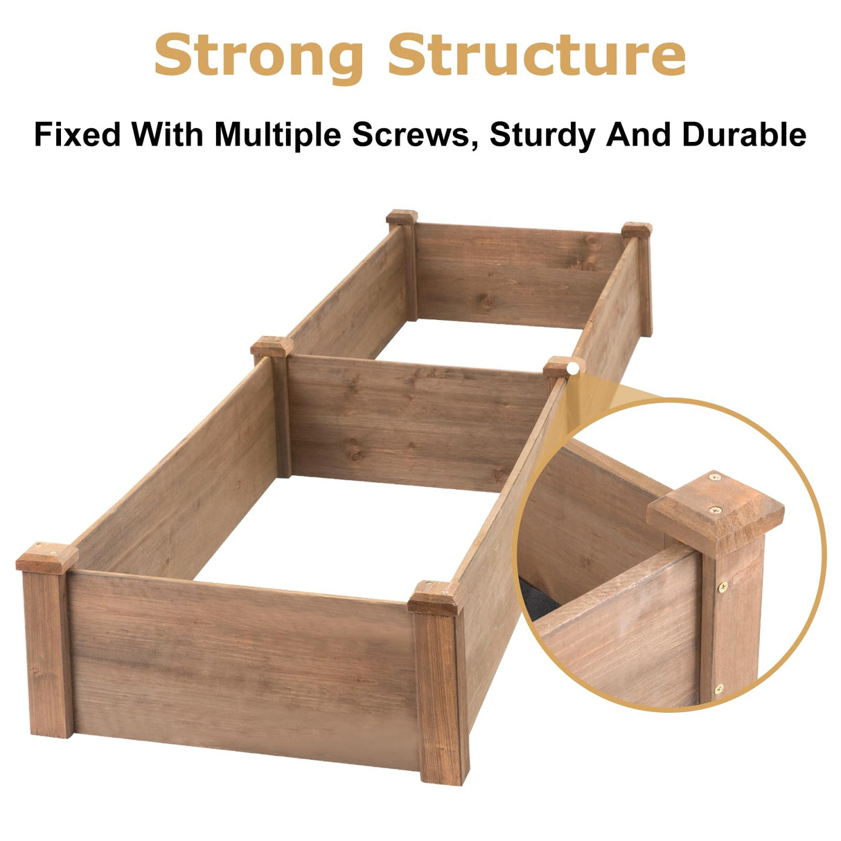 PetsCosset 8x2Ft Raised Garden Bed – Planter Box for Outdoor Plants, Fir Wood Garden Beds for Vegetable, Herb, and Flower Cultivation – Easy Assemble PetsCosset