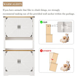 71" Kitchen Pantry Cabinet with Charging Station, Farmhouse Pantry Cabinet with Microwave Stand, Food Storage Cabinets with 6 Door Shelves & Adjustable Shelf, Kitchen Hutch for Dining Room, White Hiwelldas