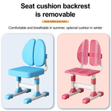 JENPECH Kids Study Table and Chair Set, Height Adjustable Kids Study Desk with Cartoon Pattern, Widened Tabletop, Back Support & Spine Protect, Prevent Myopia, for Boys & Girls (blue2) JENPECH