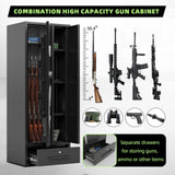 KAER 5-7 Gun Safe,Gun Safes for Home Rifles and Pistols,Combination Gun Safes,Gun Safe & Cabinet,Gun Cabinet for Rifles and Shotguns,Gun Cabinets with Drawers, Pistol Pouch and Removable Shelf KAER