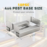 LARIFULL 4x4 Post Base (Inner Size 3 1/2 "x3 1/2") Adjustable Wood Post Brackets for Concrete for Deck/Patio/Gazebo/Pergola… (10) LARIFULL