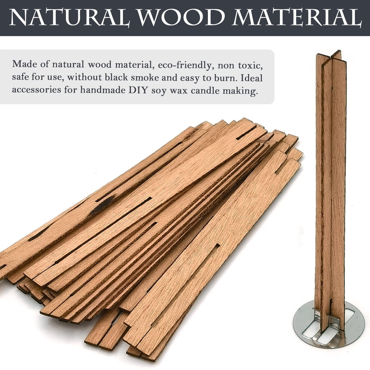 25 Set Wood Candle Wicks Cross Shape 4x0.4inch / 100x10mm, Cross Wooden Wicks w/Iron Stands for Soy Candle Making, Natural Wood Wick Core Handmade Candles Supplies SWIGRANCE