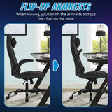 BestOffice PC Gaming Chair Ergonomic Office Chair Desk Chair with Lumbar Support Flip Up Arms Headrest PU Leather Executive High Back Computer Chair for Adults Women Men (Black) BestOffice