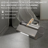 Teant Mattress Vacuum Bed Vacuum Cleaner with 253.7nm UV-C Light, HEPA Filter & 140℉ Heating, 500W & 15Kpa Strong Suction, Lightweight Handheld Vacuum with Dual-Cup Design for Bed and Pet Hair Teant