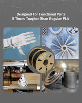 DURAMIC 3D PLA+ Filament 1.75mm 2Kg Black, PLA Plus Filament 2 Pack 1kg Spool(2.2lbs) Tougher and Stronger, Dimensional Accuracy Probability +/- 0.02mm DURAMIC 3D