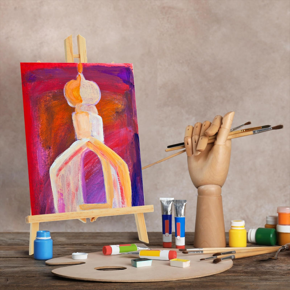 12 Pack 13.8-inch Table Top Easels for Painting and Canvas - Wooden Holder Stand for Kids and Artists - Canvas Holder Stand for Painting Juvale