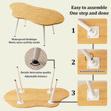 ZHUMUJIAJU Modern Coffee Table for Living Room- Small Tea Tables with Bamboo, Mid Century Modern Coffee Tables Adjustable, Wood Accent Sofa Center Table for Living Room & Office ZHUMUJIAJU