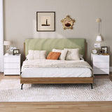 FOTOSOK Nightstand Set of 2 White Nightstand with 3 Drawers, White Bedside Table Night Stand for Bedroom with Cut-Out Handle, Sofa Side Table 3 Drawer Nightstand for Bedroom, 17.7W*15D*21.7H FOTOSOK