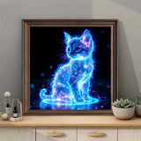 SHICERNHJ 5D Diamond Painting Kits for Adults Beginners DIY Round Diamond Art for Animal Glow Cat,Full Drill Diamond Dots Crafts Gem Art for Adults Wall Decor 14 X 14Inch SHICERNHJ