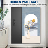 53.15" Tall Wall Safe Between the Studs 16" Centers, Hidden Wall Safes With Removable shelfs and Adjustable Gun Rack, Digital Keypad Wall Gun Safe for Home Rifle, Cash, Jewelry, Documents - Black ZenithZest