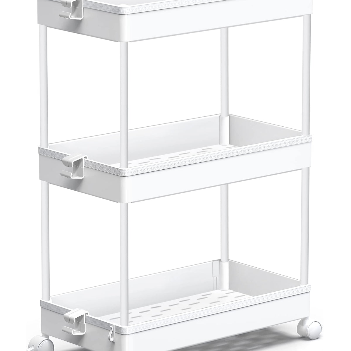 SPACEKEEPER Rolling Storage Cart 3 Tier, Bathroom Cart Organizer Laund ...