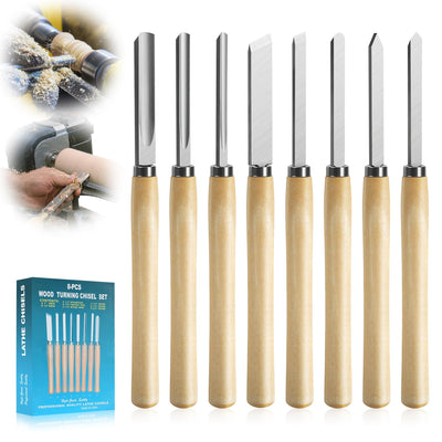 8 Pcs Wood Lathe Tools, Wood Chisel Sets, Suitable For Wood Working Tools, Which is Used for Lathe, is Suitable for Beginners and Professionals.