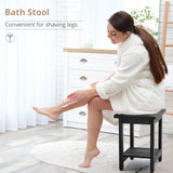 LUE BONA HDPS Shower Benches for Inside Shower, Black Shower Stool for Shaving Legs with Shelf, Waterproof Shower Chair Seat for Spa Bathroom, Weather Resistant/Non-Slip/Handles/Indoor or Outdoor Use LUE BONA