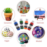 Artecho Acrylic Paint Set 48 Colors 2oz/59ml with 12 Brushes, Art Craft Paints Kit, Paint for Canvas, Rocks, Wood, Fabric, Ceramic and Art Supplies, Non Toxic Paint for Artists and Beginners Artecho