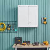 LUCYPAL Metal Wall Storage Cabinet with Shelves,Garage Wall Mounted Steel Storage Cabinet with Locking Doors for Garage,Home,Office,Kitchen,White LUCYPAL