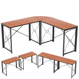 VECELO 59"x59" L Shaped Desk for Computer Gaming Multi-Usage Long 2 Person Table for Home Office Sturdy Writing Workstation, Easy Assembly/Saving Space, Rustic Brown VECELO