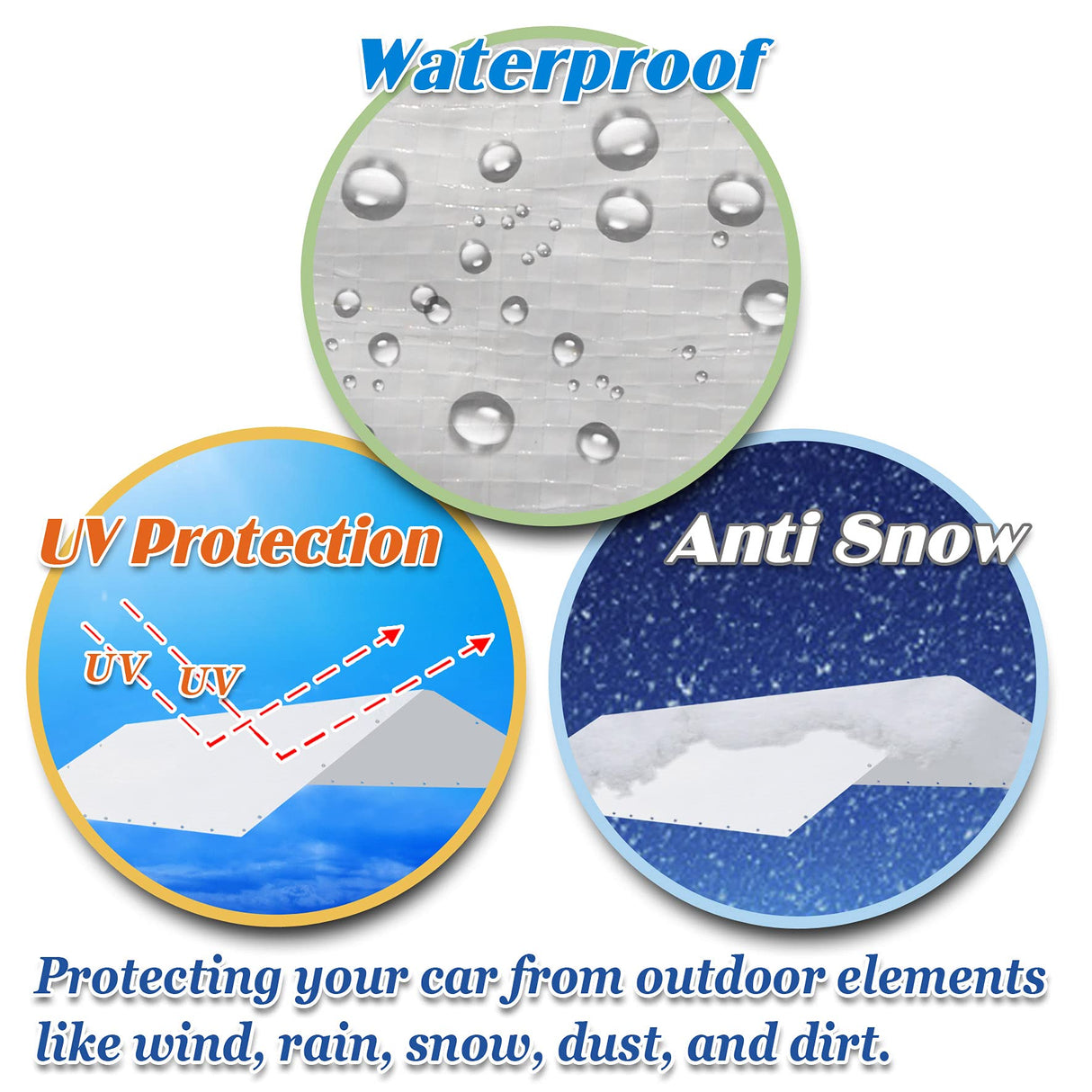 Strong Camel Carport Conopy Cover 10'x20' Replacement for Car Tent Outdoor Top Garage Shelter with Ball Bungees,Without Edge,White(Only Cover, Frame Strong Camel