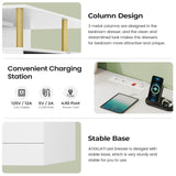 AOGLLATI White Dresser for Bedroom with Column Design, Charging Station, Modern 6 Drawer Wide Led Dresser for Bedroom,White AOGLLATI