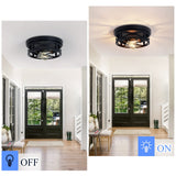 SKEJAO Flush Mount Ceiling Light Fixture,Black 2-Light Hallway Light Fixtures Ceiling,Light Fixtures Ceiling Mount for Farmhouse,Kitchen,Hall (2 Pack) SKEJAO