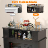 PRETZI 28" Electric Fireplace with Mantel, Small Fireplace tv Stand with 18" Fireplace Insert, 3D Realistic Flame, Portable Freestanding Fireplace with a Shelf for Living Room, Remote Control, Black PRETZI
