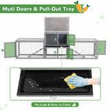 COZIWOW Rabbit Hutch Outdoor, 94.5" Extra Large Bunny Hutch, 2-Story Wooden Rabbit Cage Indoor for 2 or More Bunnies with Pull-Out Tray & Weatherproof Roofs (Grey) COZIWOW