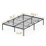 coucheta Full Metal Platform Bed Frame with Sturdy Steel Bed Slats,Mattress Foundation No Box Spring Needed Large Storage Space Easy to Assemble Non-Shaking and Non-Noise Black (Full) coucheta