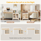 Tribesigns Office Desk with Storage, Reversible Computer Desk with Drawers and Printer Space, Modern Study Writing Table Workstation for Home Office, Bedroom (White + Light Walnut) Tribesigns