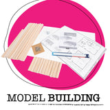 Pitsco Education True Scale House Framing Kit, Balsa Wood Model Home with Standard Two-Bedroom Layout and Truss or Hipped Roof, Dimensioned Lumber, DIY Model House Kit for Ages 14 and up Pitsco Education