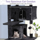 Cat Tree 70 Inches Cat Tower for Indoor Cats Multi-Level Cat Condo with Litter Box Enclosure,Scratching Posts for Indoor Cats (Dark Gray) XXkseh