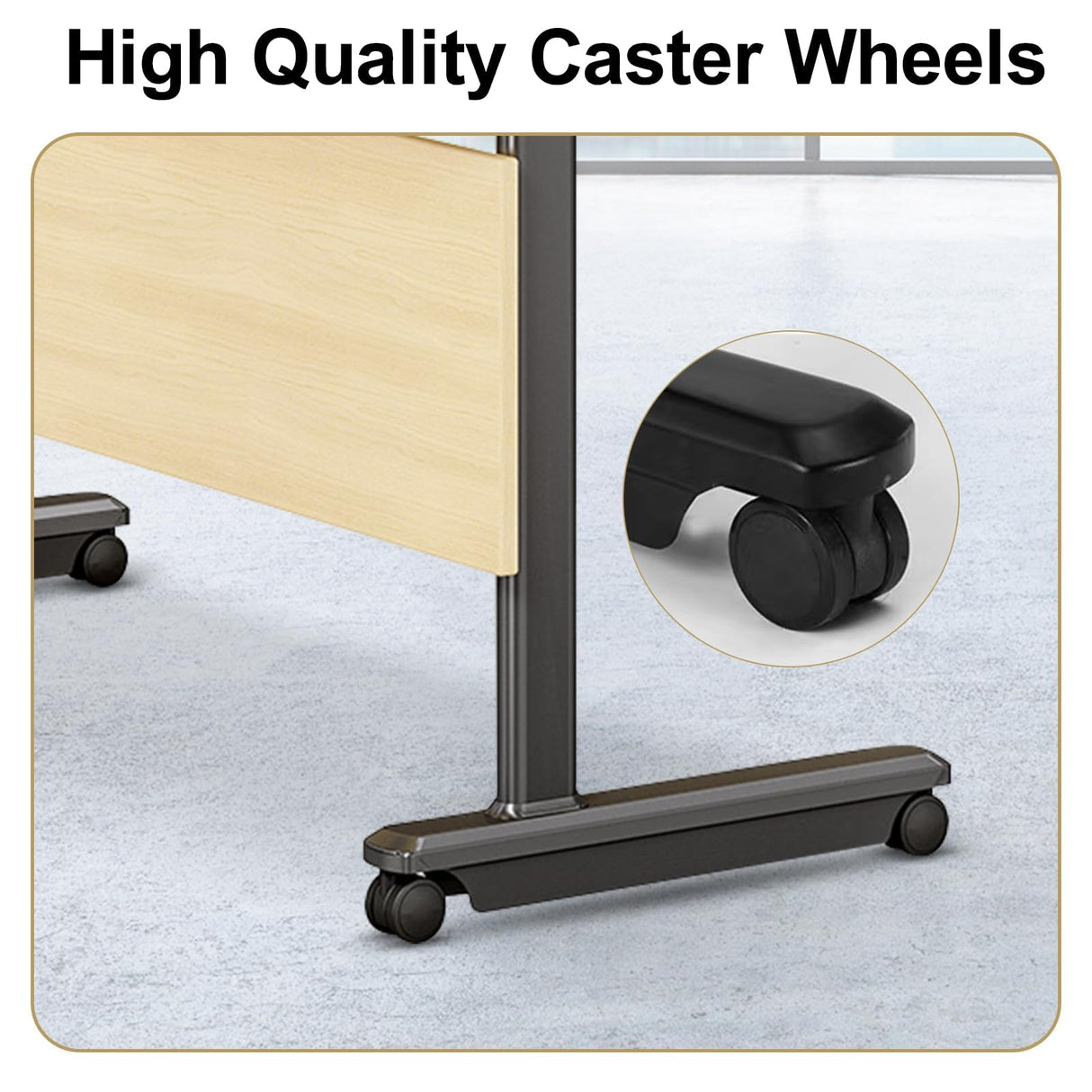 Ptosziav 4PCS Conference Table Foldable Meeting Tables, Flip Top Wood Seminar Table for Office Training Classroom,Folding Conference Table on Wheels Ptosziav