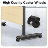 Ptosziav 4PCS Conference Table Foldable Meeting Tables, Flip Top Wood Seminar Table for Office Training Classroom,Folding Conference Table on Wheels Ptosziav