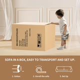 Thctvous 65” Beige Curved Loveseat Sofa with Round Armrest, Compression Couch with 3 Pillows, Cream Couch for Small Space, Living Room, Bedroom, Memory Foam, Chenille, No Assembly (Beige, 65") Thctvous