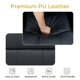 VUOVUS Power Lift Recliner Chair for Elderly, PU Leather Electric Lift Chair with Remote Control, Adjustable Footrest & Lumbar Support, Living Room Recliner with Cup Holders & Side Pockets (Black) VUOVUS